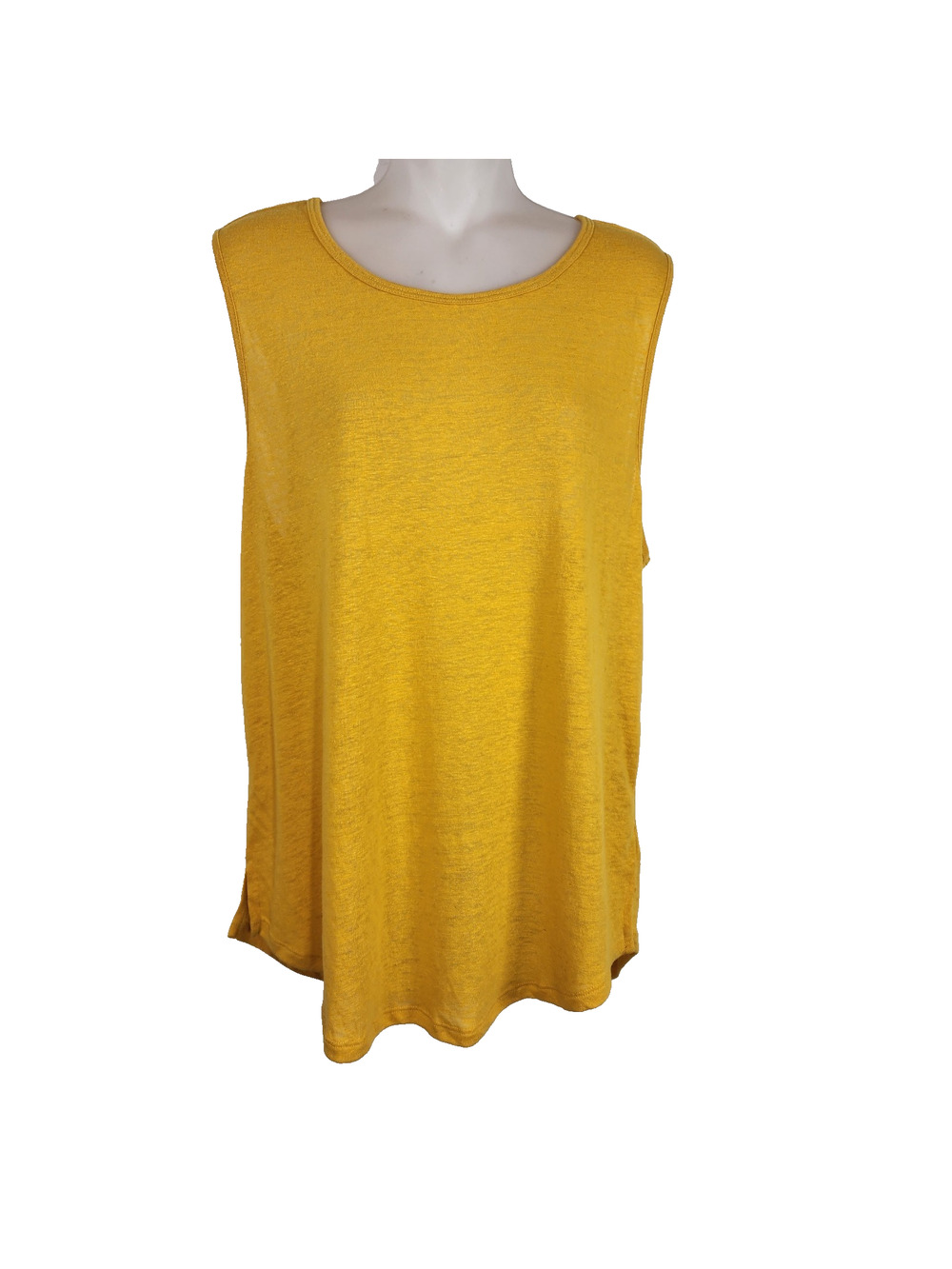 Old Navy Women Relaxed Knotted Tie Cut Out Back Linen Blend Sleeveless Top Large